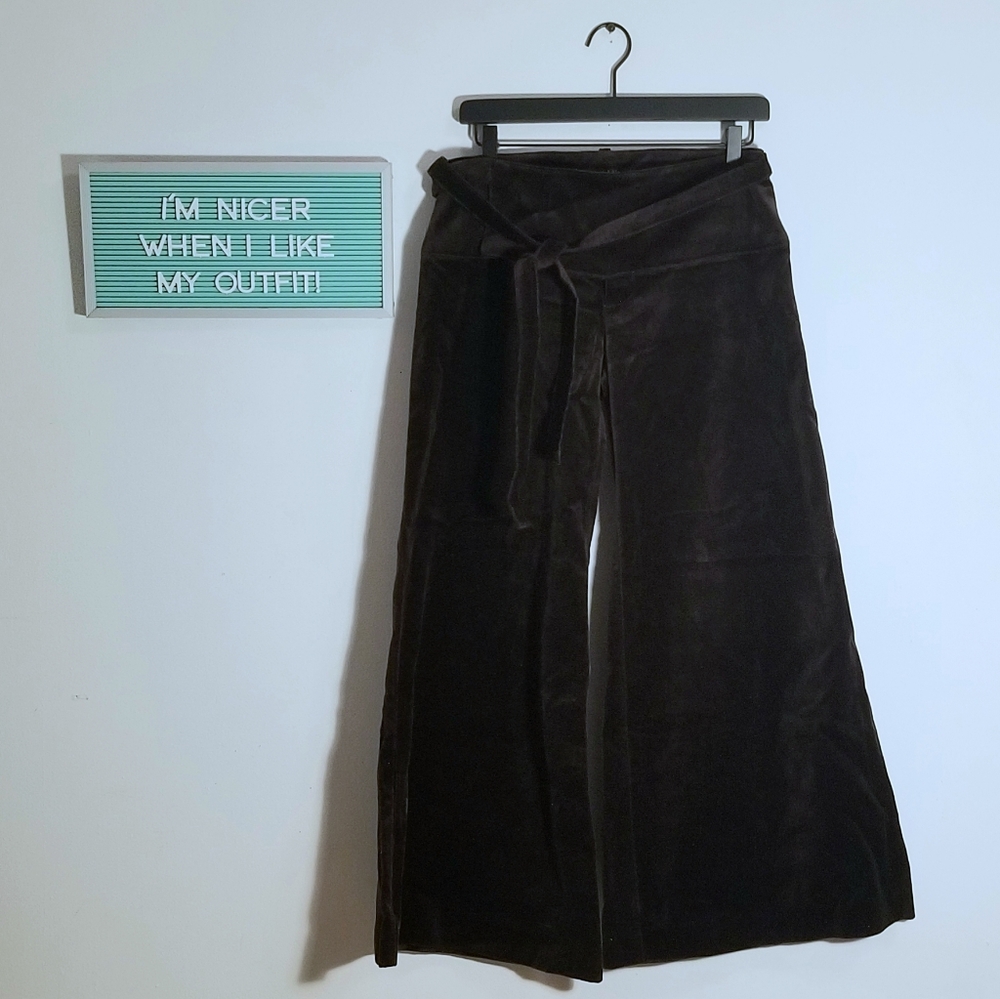 Wide Leg Velvet Trousers